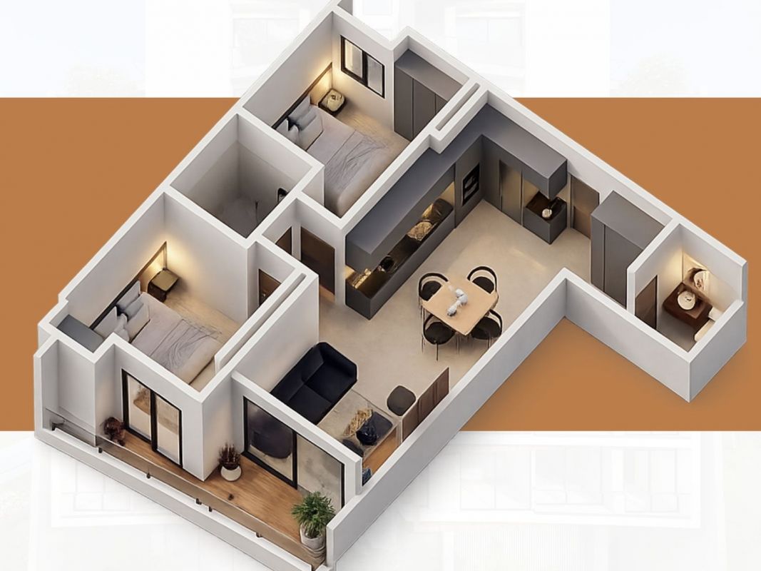 DEPARTAMENTO 2 DORMITORIO  1B en PRE-VENTA de 72 mts2 - Cond. TWIST 2