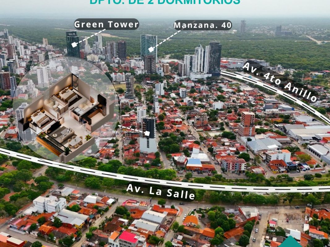 Departamento de 2 Dormitorio en Equipetrol