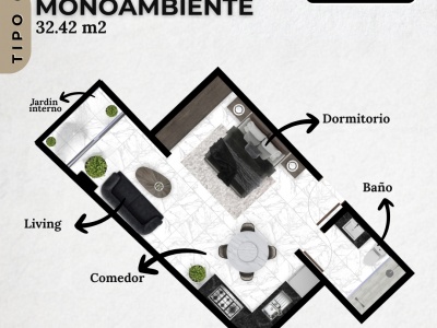 PROYECTO EXCLUSIVO "RAINSBURY I", MONOAMBIENTE DESDE 38.40 M2, RADIAL 26