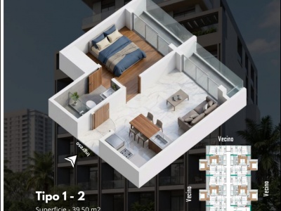 Departamentos de 1 Dormitorio en Preventa Condominio Soma