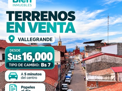 TERRENO EN VENTA DE OCASION EN VALLEGRANDE