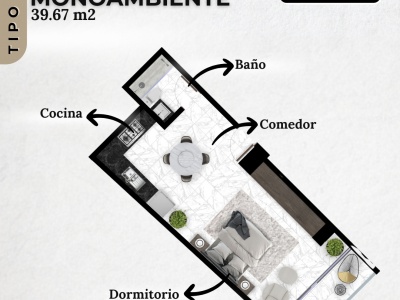 PROYECTO EXCLUSIVO "RAINSBURY I", MONOAMBIENTE DESDE 38.40 M2, RADIAL 26
