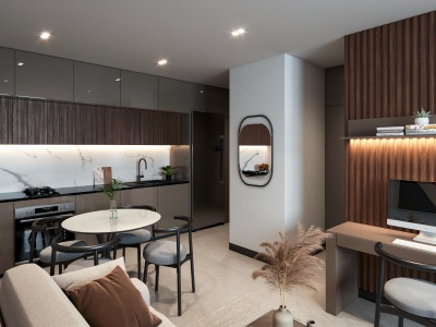 Departamento 2 Dormitorios 3 Baños fachada pre-venta-edificio Twis2 Urbari