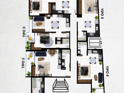 MONOAMBIENTE 39.67 M2,  PISO 3 - TIPO 5 EN RAINSBURY 3ER Y 4TO ANILLO